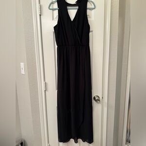 Black halter maxi dress